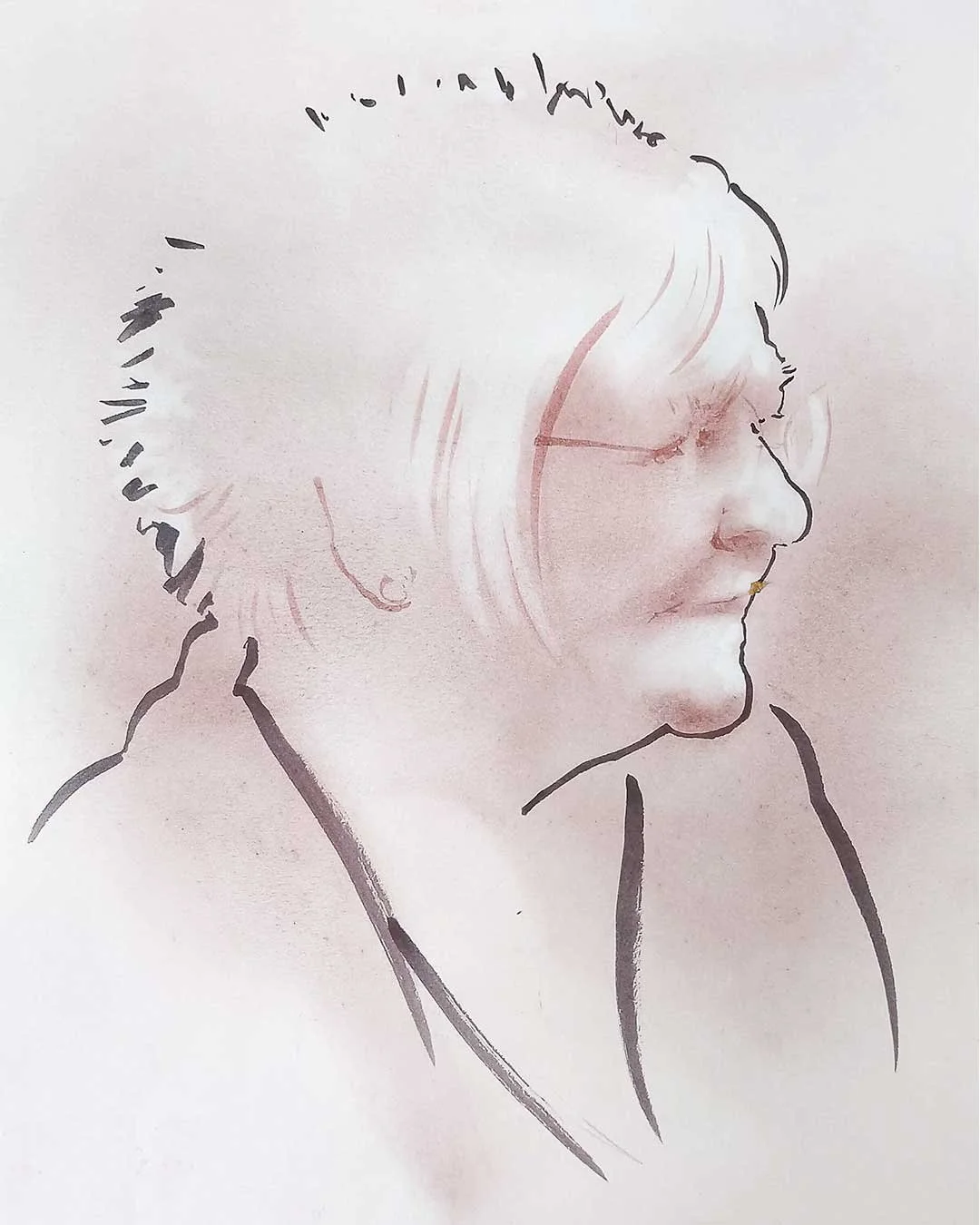 Woman with glasses, profile