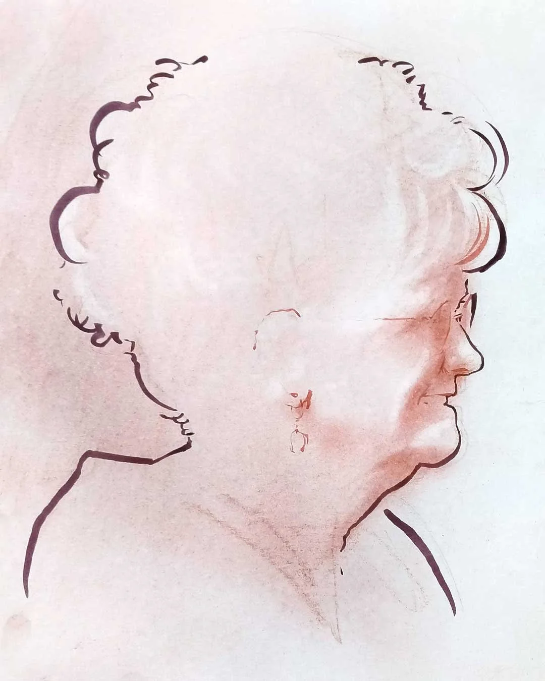 Woman with curly hair